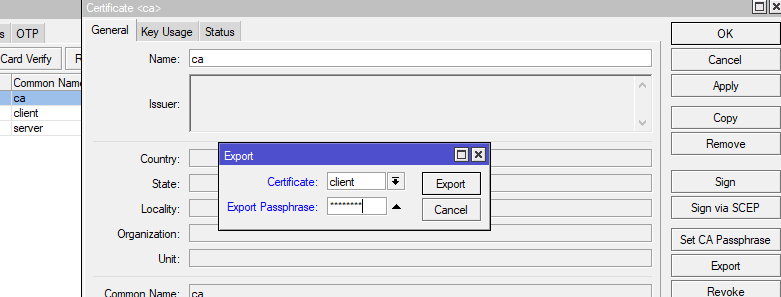 Mikrotik openvpn