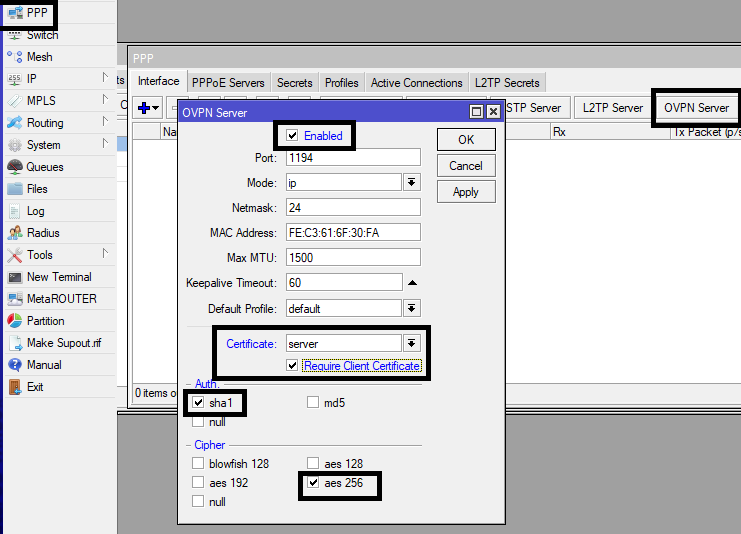 Mikrotik openvpn