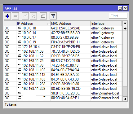 mikrotik mac address list