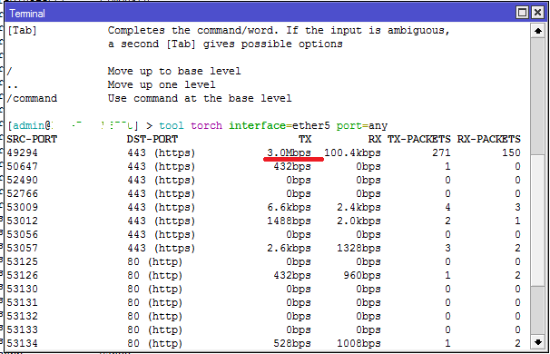 Mikrotik torch