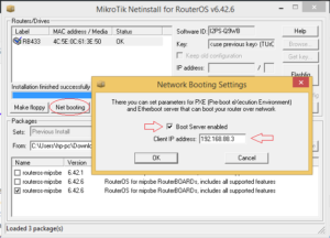 How to restore a routerOS device using Mikrotik netinstall